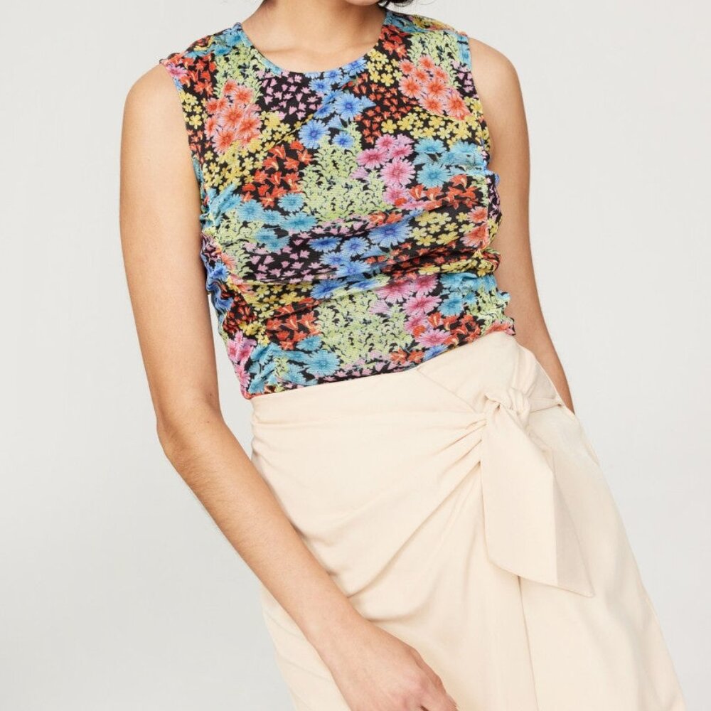 Saunders Collective Floral Mesh Top, S